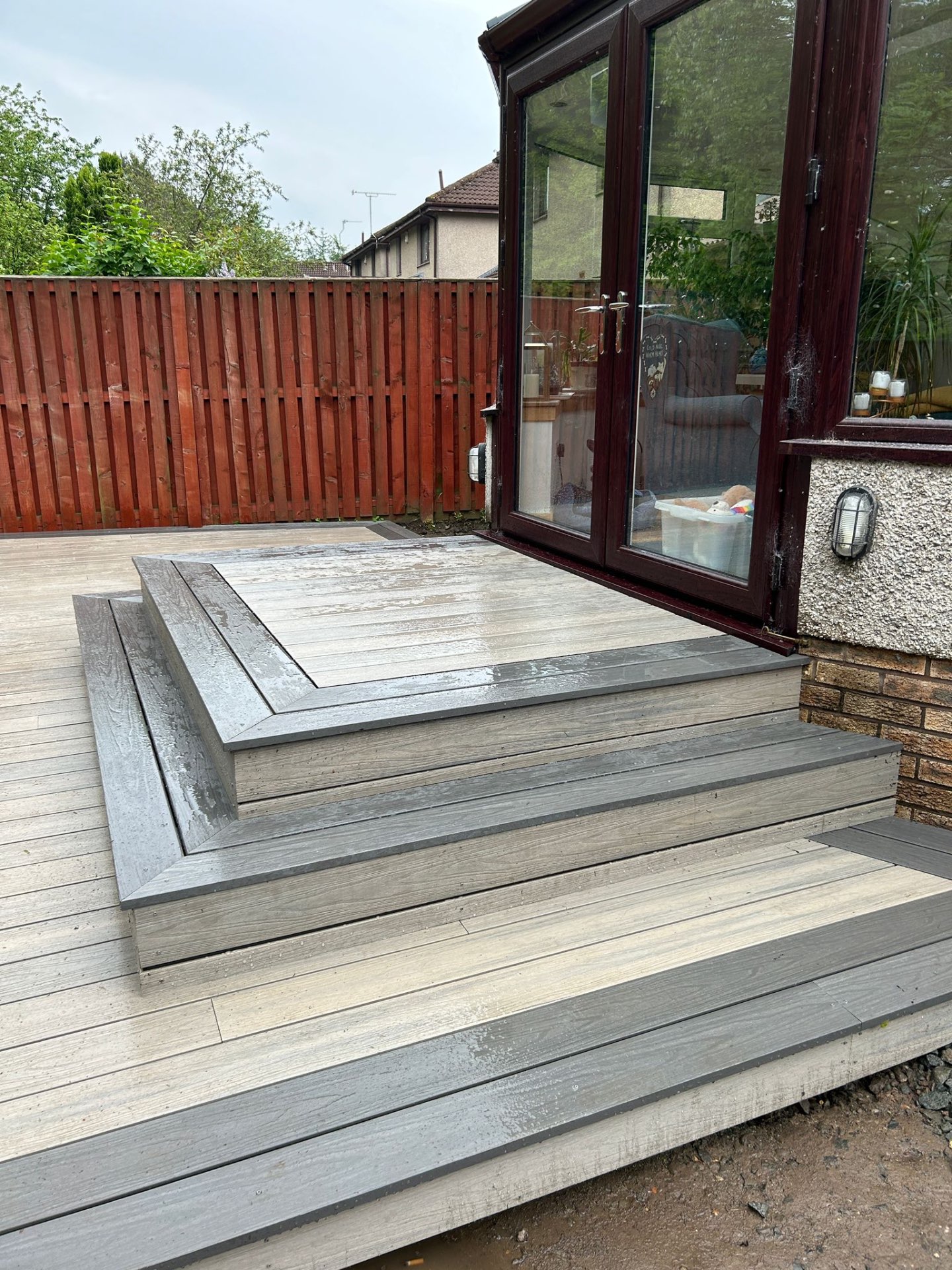 Composite decking with grey steps Edinburgh