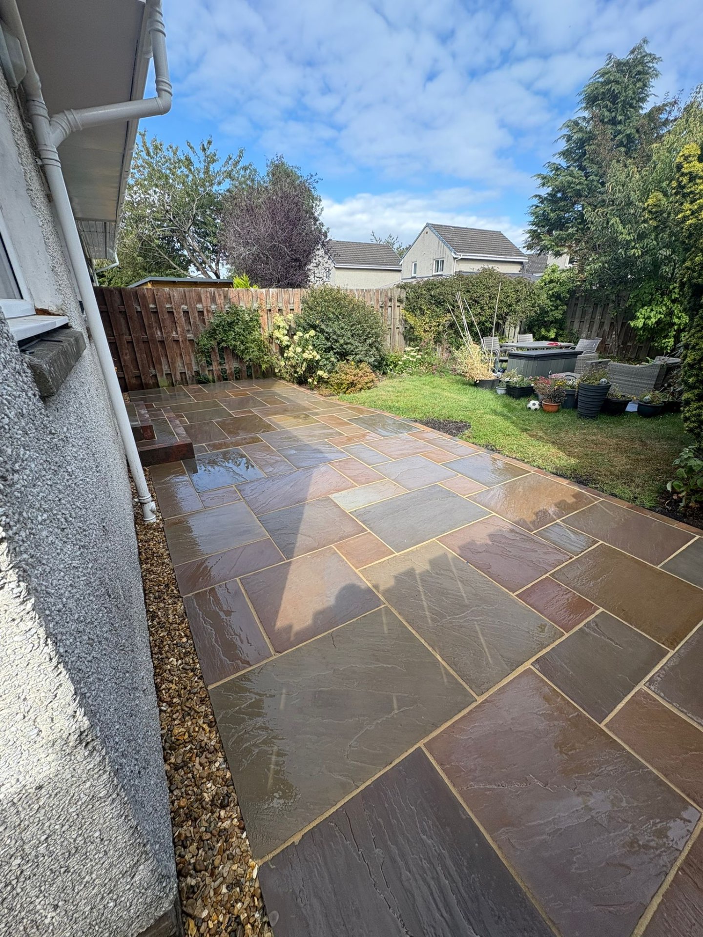 Defined Garden Boundary — South Queensferry EH30 Defined garden boundary and patio zone at a South Queensferry EH30 home